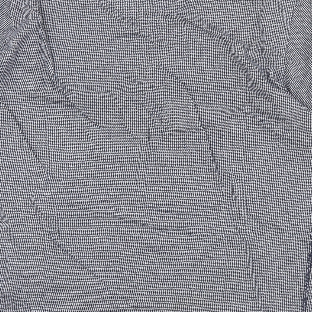 ACW85 Mens Blue Houndstooth Cotton  T-Shirt Size L Round Neck