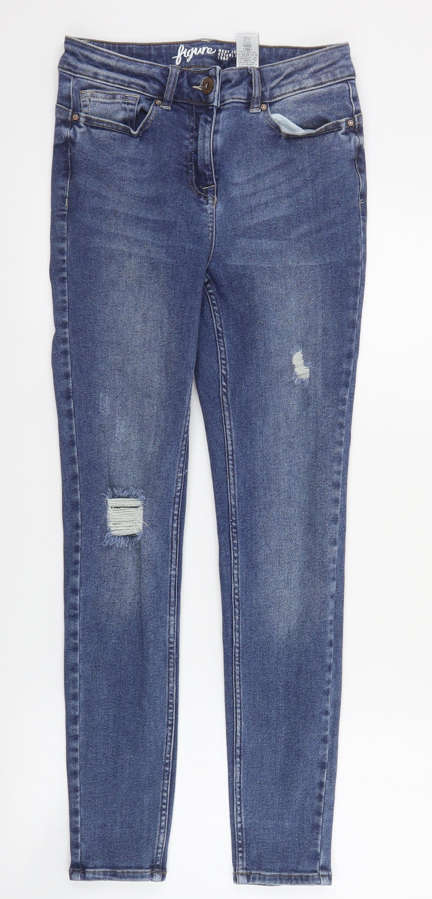 NEXT Womens Blue  Coir Skinny Jeans Size 8 L28 in Regular Zip