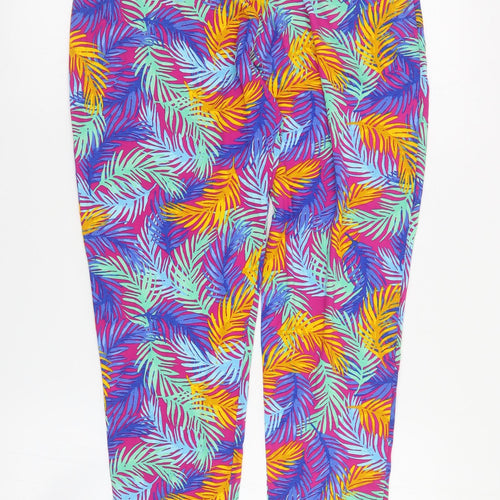 George Womens Multicoloured Geometric Viscose Carrot Trousers Size 10 L26 in Regular