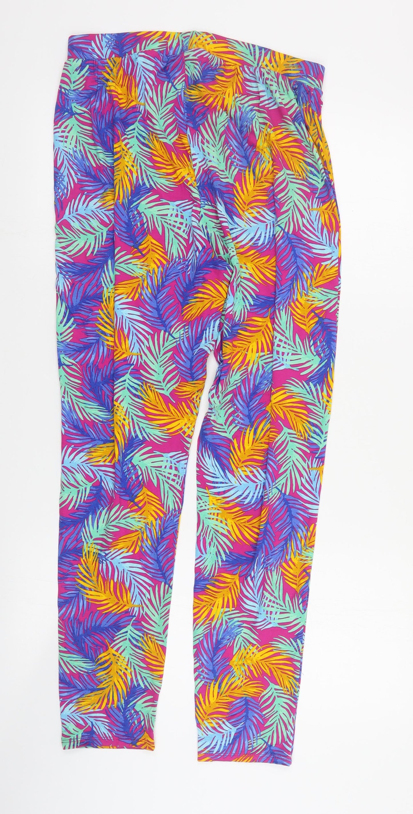 George Womens Multicoloured Geometric Viscose Carrot Trousers Size 10 L26 in Regular