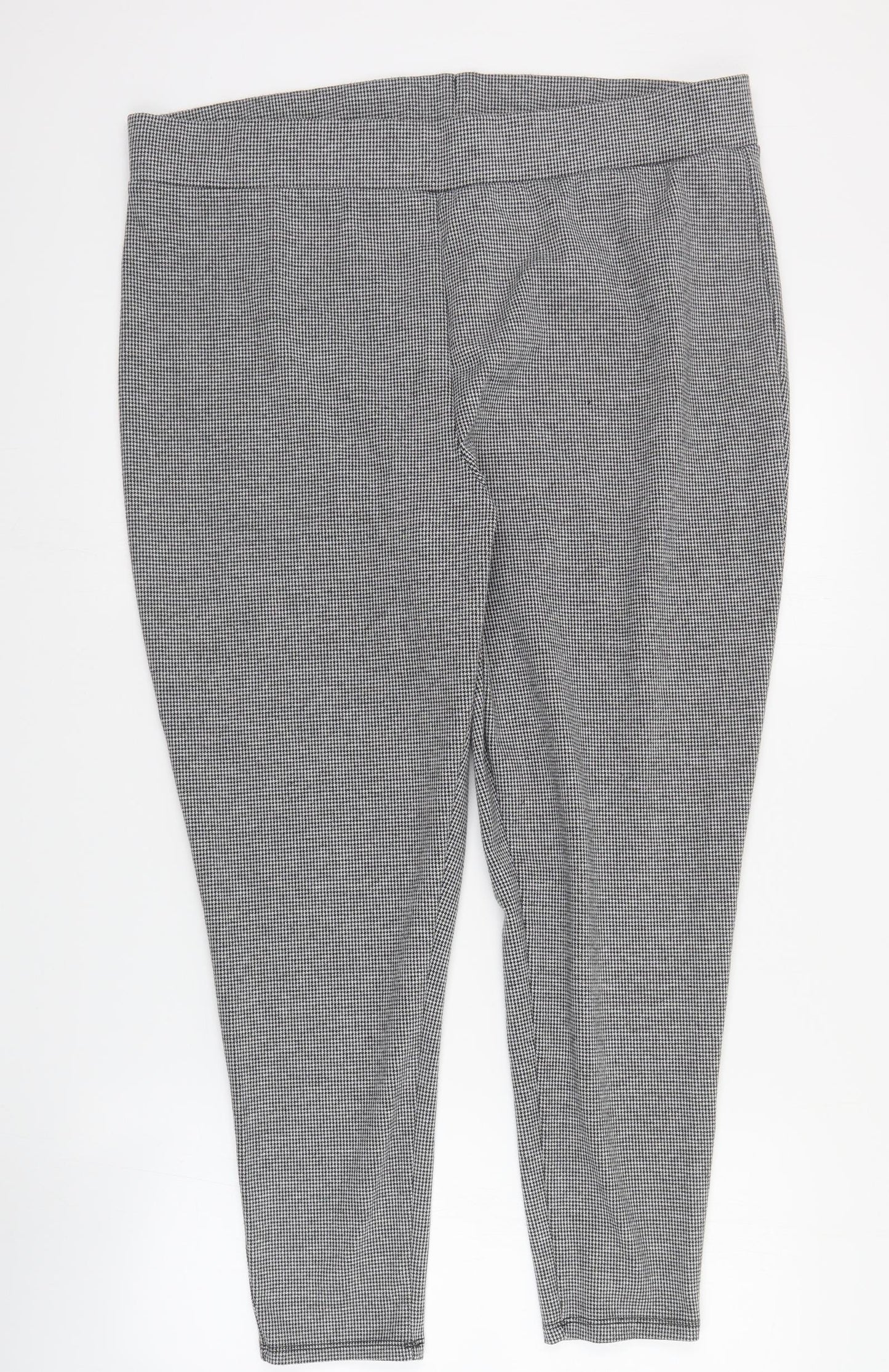 Studio Womens Black Houndstooth Polyester Cropped Trousers Size 20 L26 in Regular