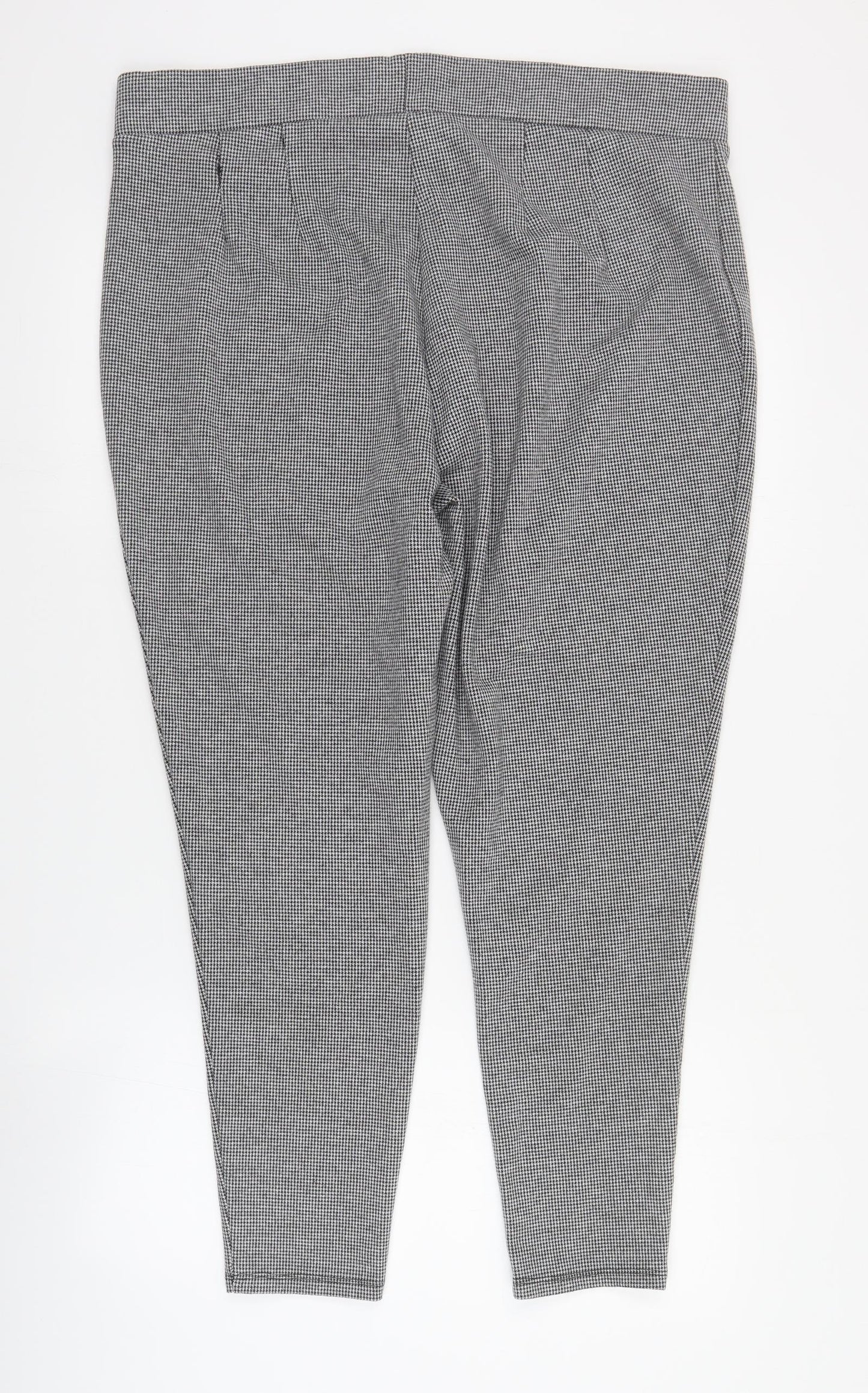 Studio Womens Black Houndstooth Polyester Cropped Trousers Size 20 L26 in Regular