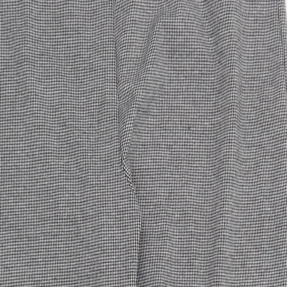 Studio Womens Black Houndstooth Polyester Cropped Trousers Size 20 L26 in Regular