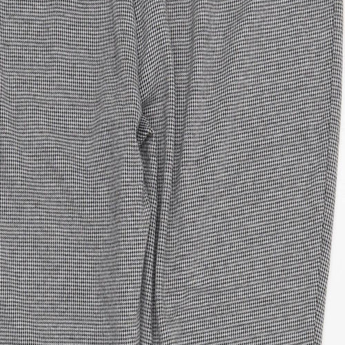 Studio Womens Black Houndstooth Polyester Cropped Trousers Size 20 L26 in Regular