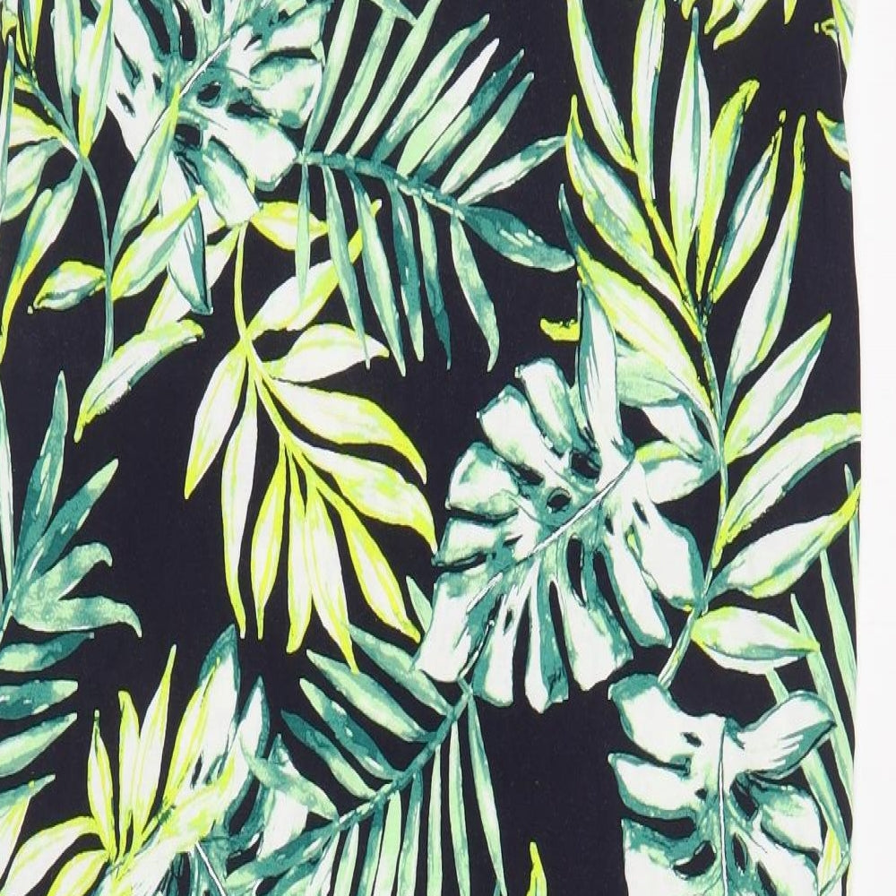 F&F Womens Green Geometric Viscose Tank Dress  Size 16  Round Neck Pullover - Leaf print