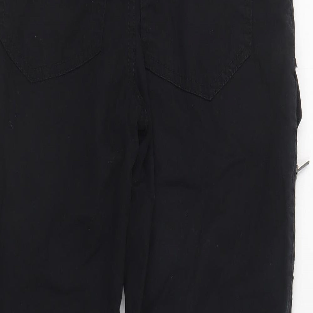 F&F Boys Black  Cotton Cargo Trousers Size 8-9 Years  Regular Drawstring