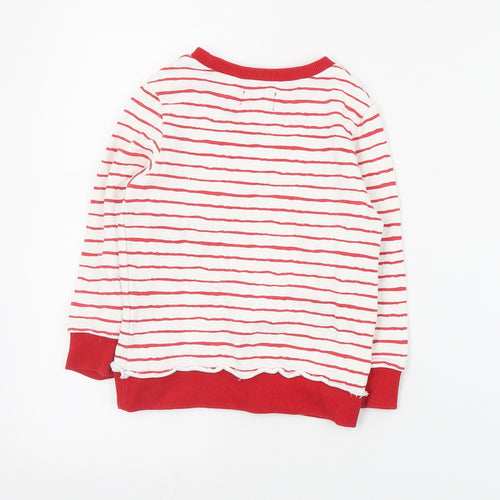 Me and Henry Girls Red Striped Cotton Pullover Sweatshirt Size 4-5 Years  Pullover