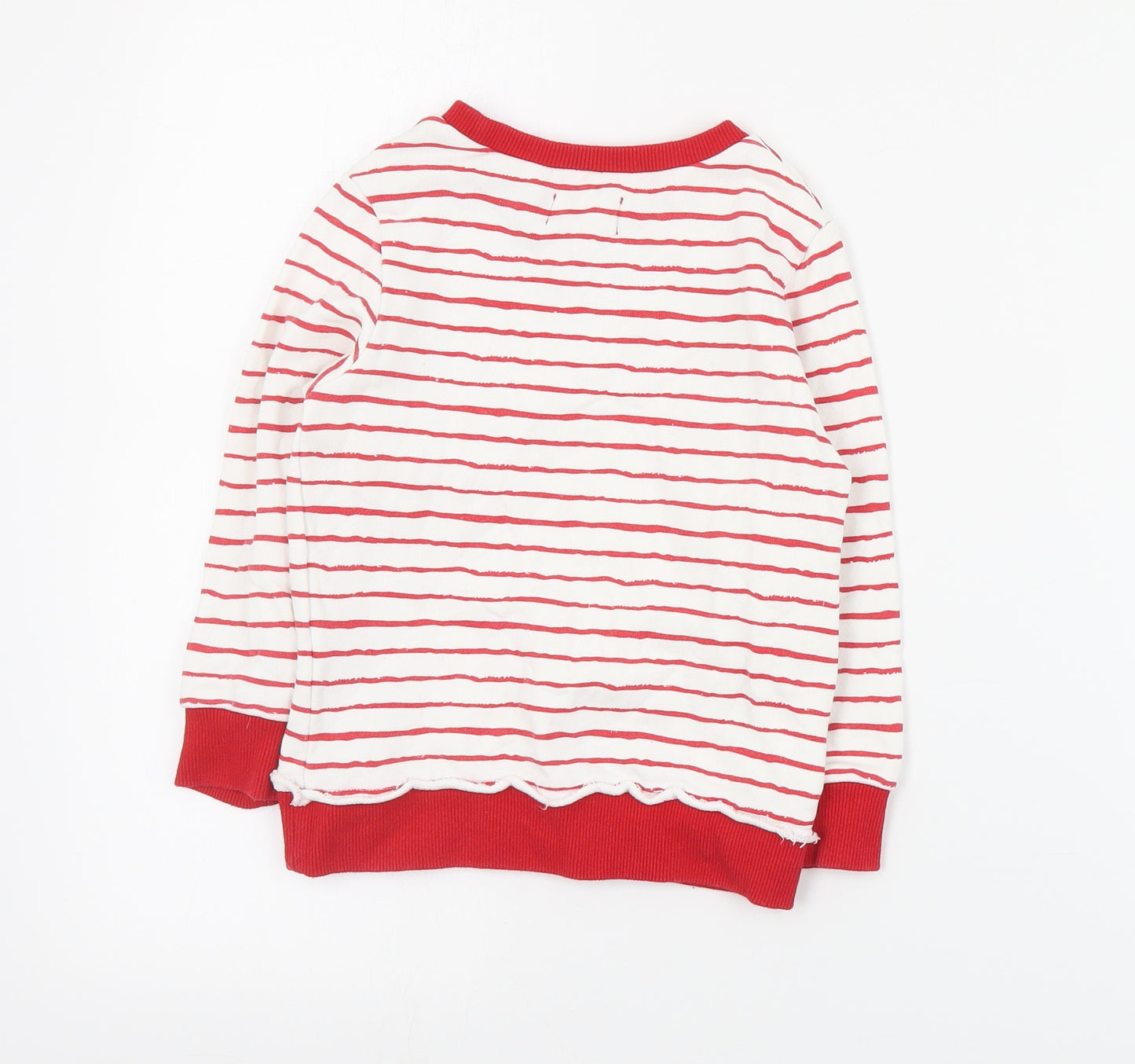 Me and Henry Girls Red Striped Cotton Pullover Sweatshirt Size 4-5 Years  Pullover
