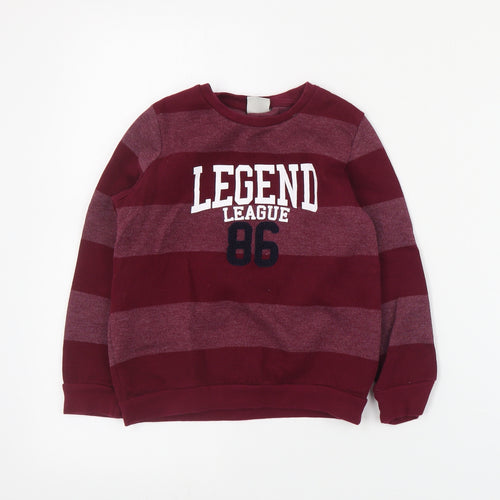 LC Waikiki Boys Red Striped Cotton Pullover Sweatshirt Size 6-7 Years  Pullover