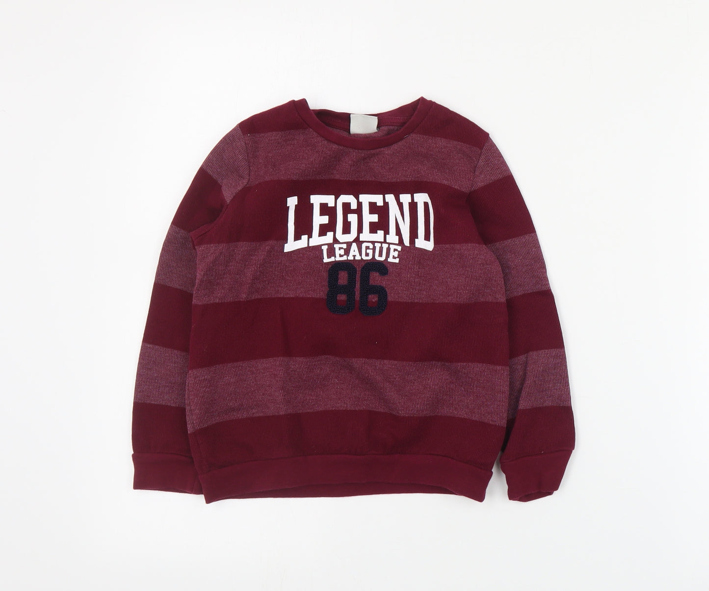 LC Waikiki Boys Red Striped Cotton Pullover Sweatshirt Size 6-7 Years  Pullover