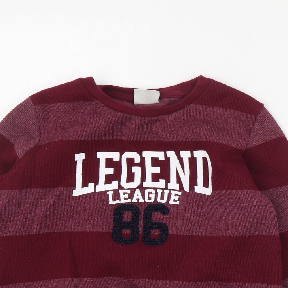 LC Waikiki Boys Red Striped Cotton Pullover Sweatshirt Size 6-7 Years  Pullover