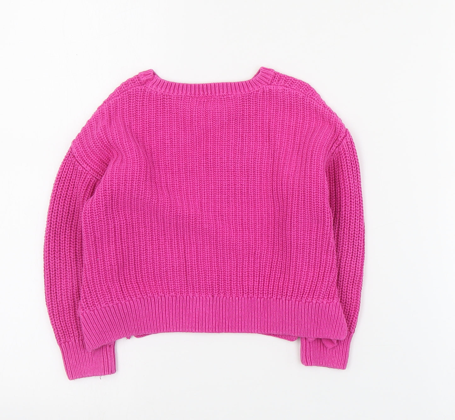 Matalan Girls Pink Round Neck  Cotton Pullover Jumper Size 4 Years  Pullover