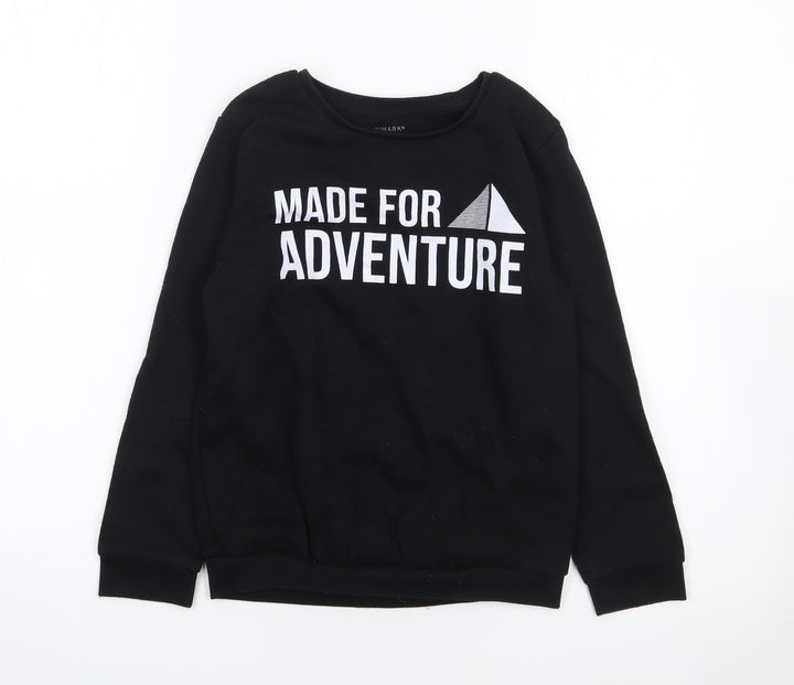 Primark Boys Black Polyester Pullover Sweatshirt Size 8-9 Years Pullover