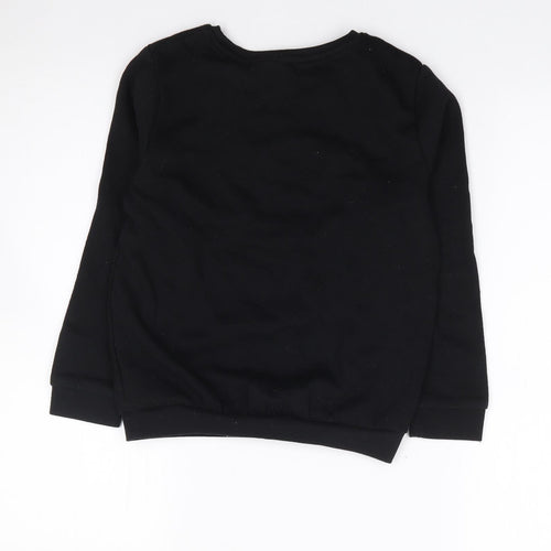 Primark Boys Black  Polyester Pullover Sweatshirt Size 8-9 Years  Pullover