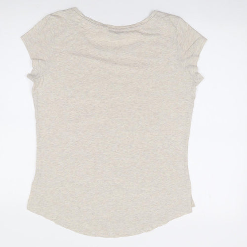 Clockhouse Womens Beige  Polyester Jersey T-Shirt Size L Crew Neck