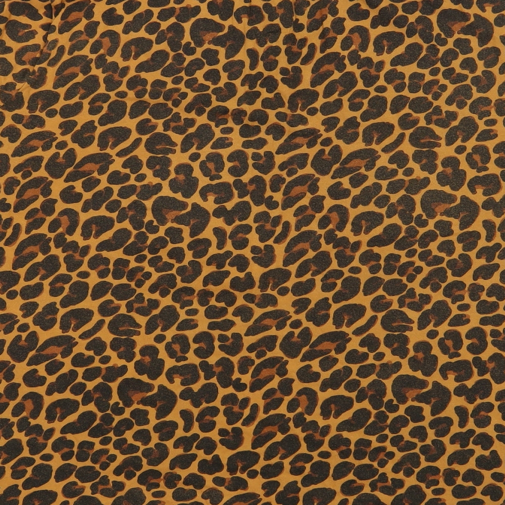Simply Be Womens Brown Animal Print 100% Cotton Jersey T-Shirt Size 20 Crew Neck