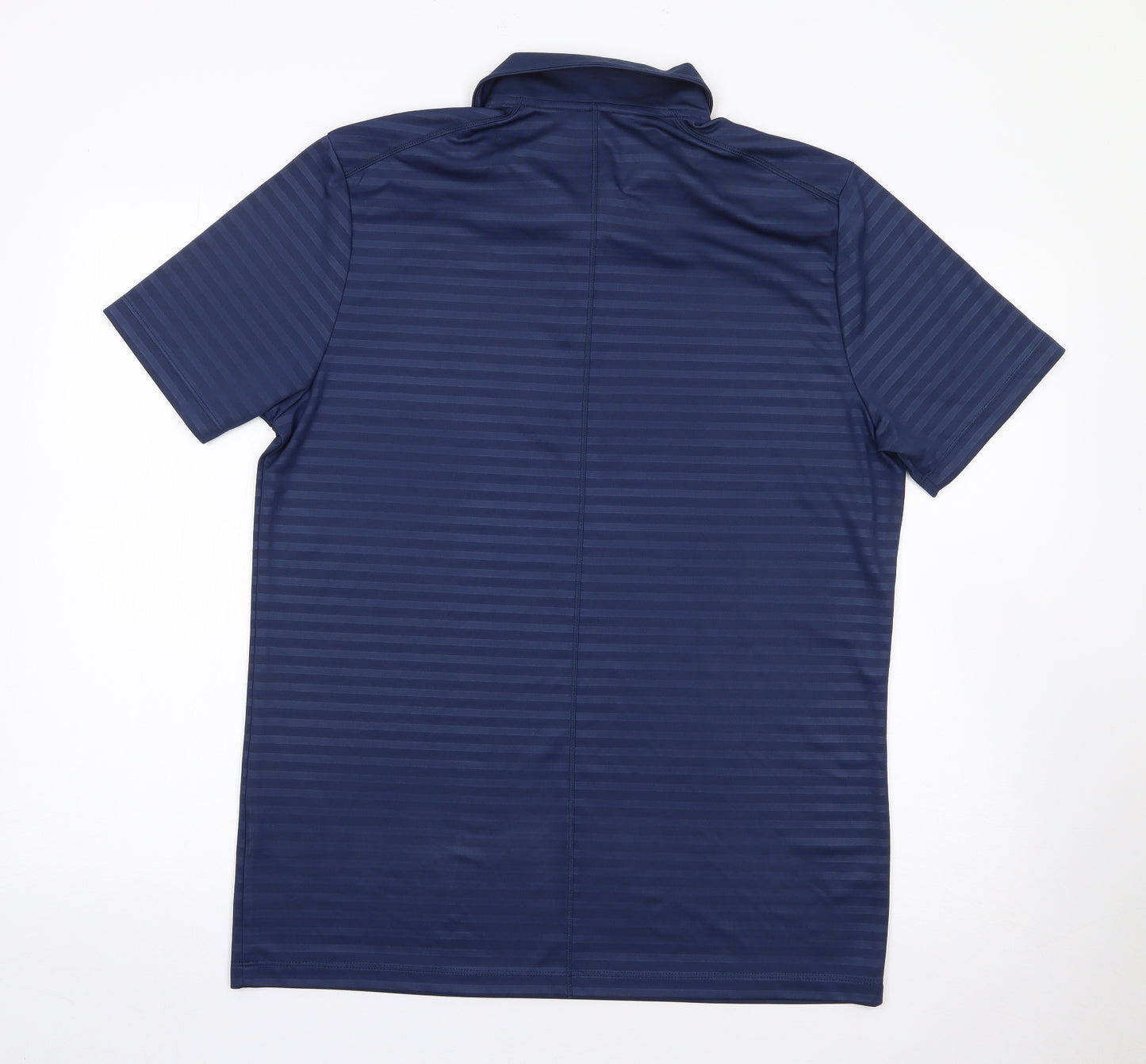 Nike Mens Blue Striped Polyester  Polo Size M Collared Pullover - Dri Fit