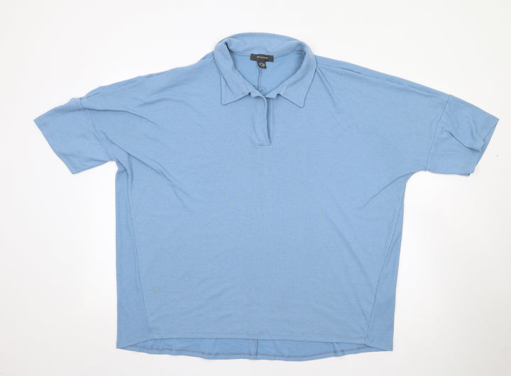 Primark Womens Blue  Polyester Jersey Polo Size XL Collared