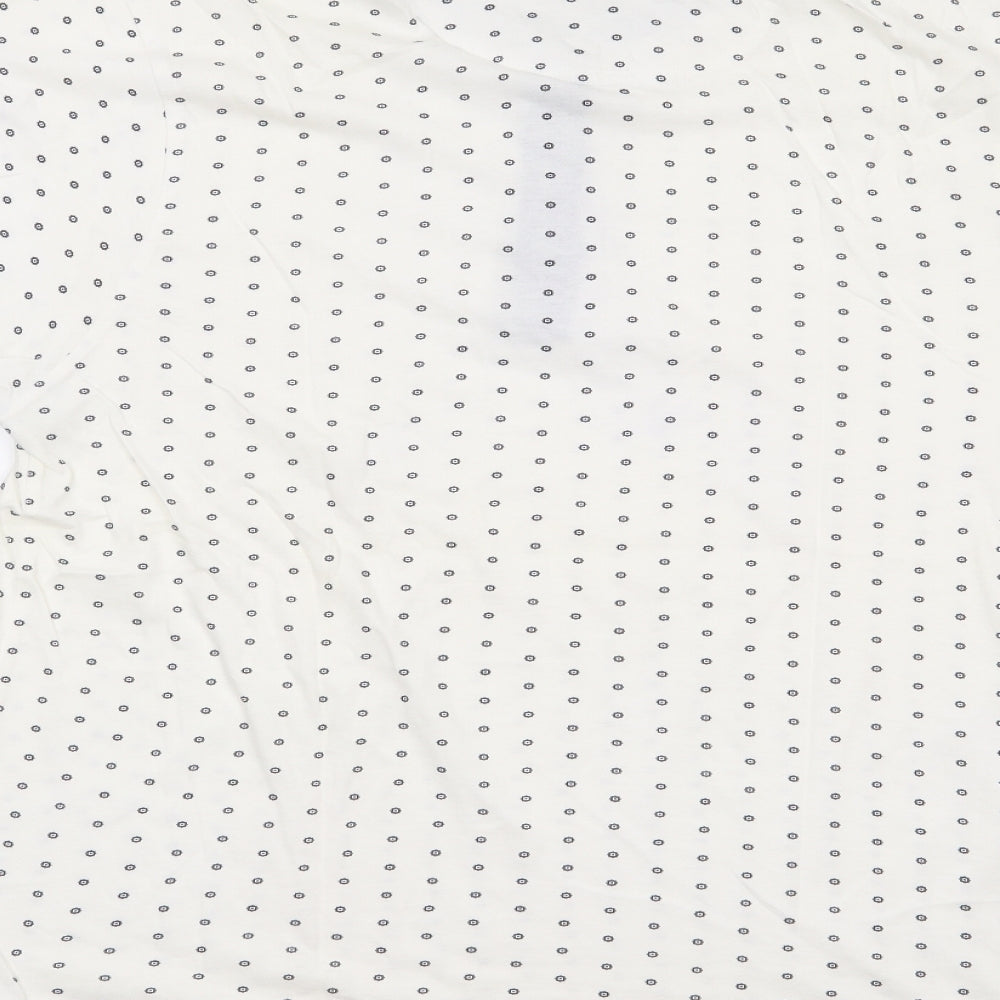 Red Herring Mens Ivory Geometric 100% Cotton  Polo Size L Collared Pullover