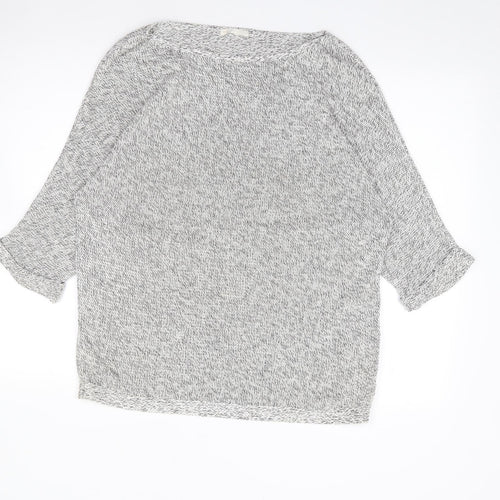 H&M Womens Grey Round Neck  Cotton Pullover Jumper Size M