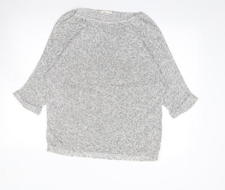 H&M Womens Grey Round Neck Cotton Pullover Jumper Size M