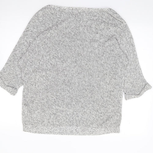 H&M Womens Grey Round Neck  Cotton Pullover Jumper Size M