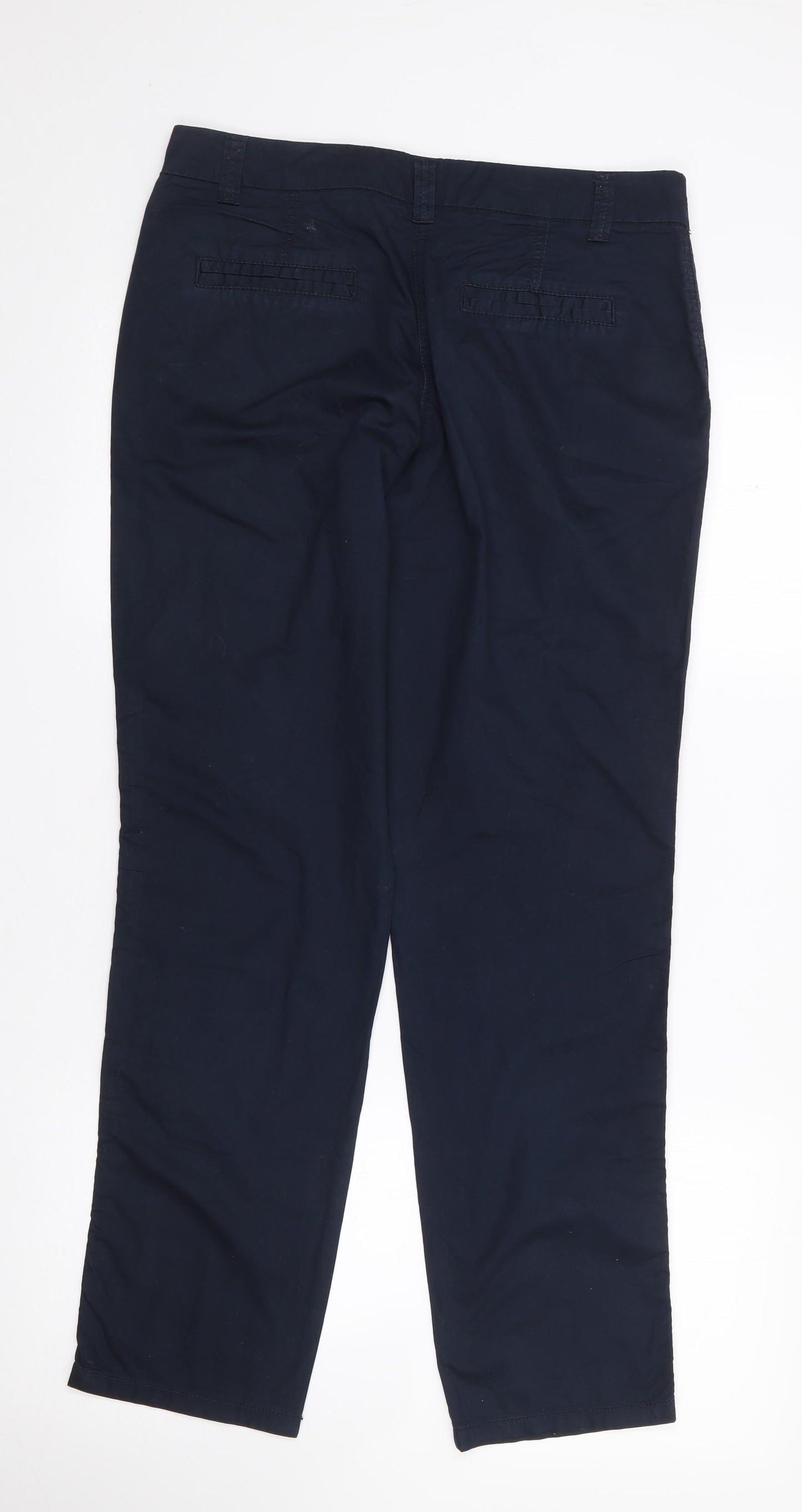 F&F Womens Blue  Cotton Trousers  Size 10 L29 in Regular Zip
