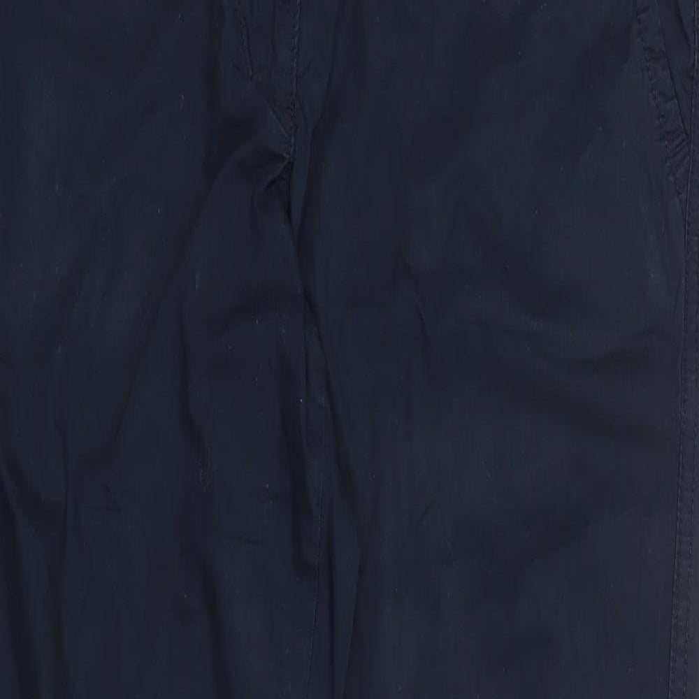 F&F Womens Blue  Cotton Trousers  Size 10 L29 in Regular Zip