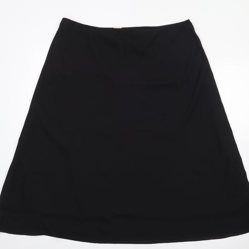 Bonmarche Womens Black  Polyester Flare Skirt Size 24