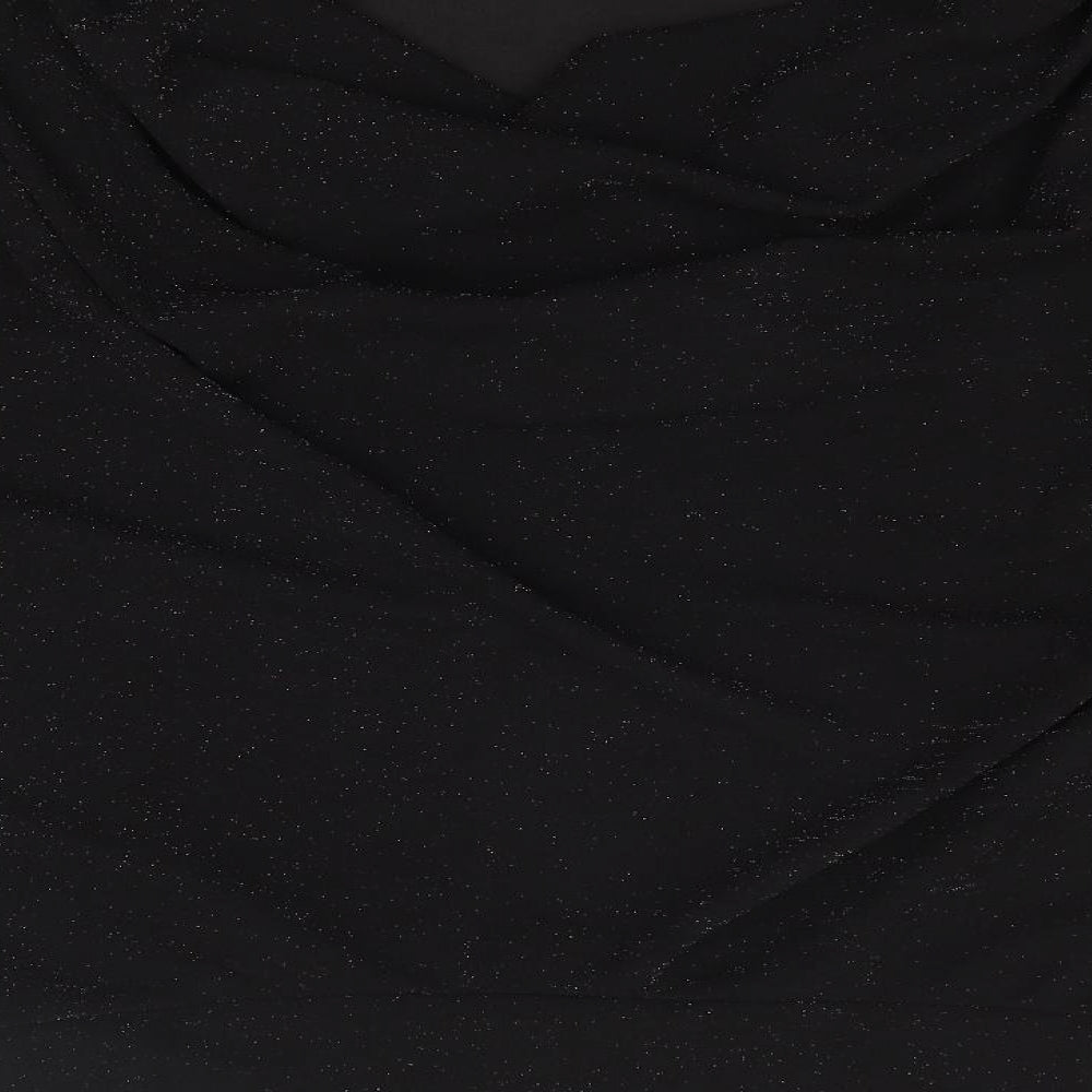 New Womens Black Boat Neck  Polyester Pullover Jumper Size 10   - Batwing