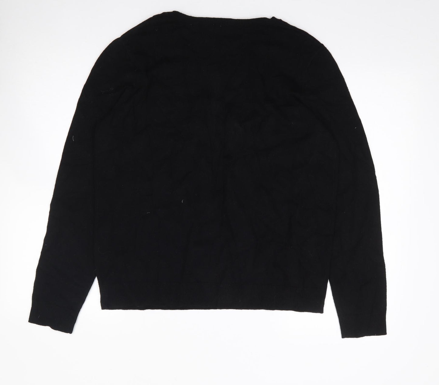 George Womens Black Round Neck  Viscose Pullover Jumper Size L   - Christmas