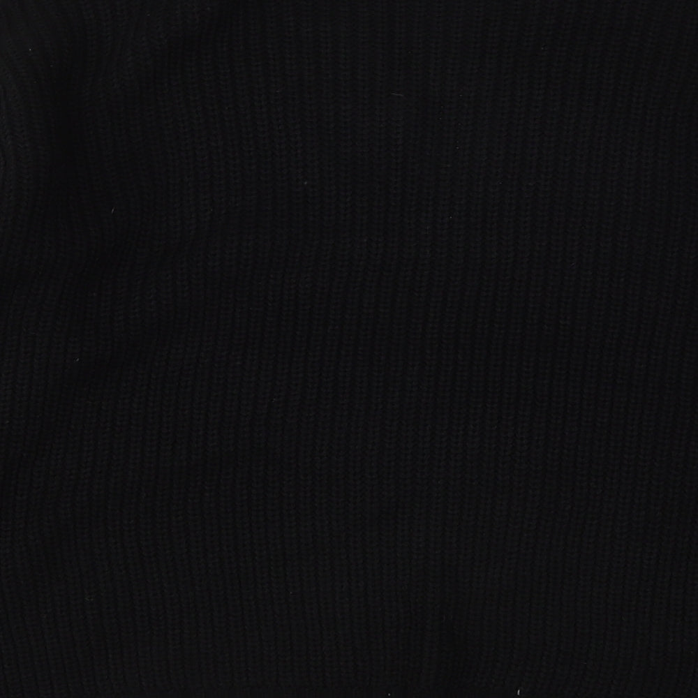 Preworn Womens Black V-Neck  Acrylic Cardigan Jumper Size 12