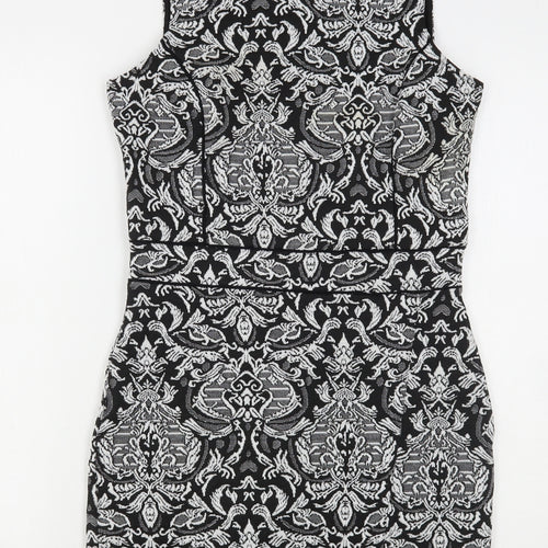 Miss Selfridge Womens Multicoloured Paisley Polyester Pencil Dress  Size 10  High Neck
