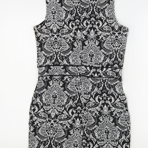 Miss Selfridge Womens Multicoloured Paisley Polyester Pencil Dress  Size 10  High Neck