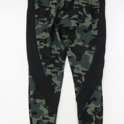 F&F Womens Green Camouflage Polyester Compression Leggings Size 12 L27 in Regular