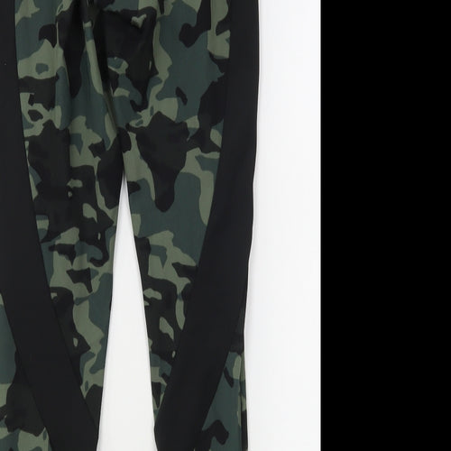 F&F Womens Green Camouflage Polyester Compression Leggings Size 12 L27 in Regular
