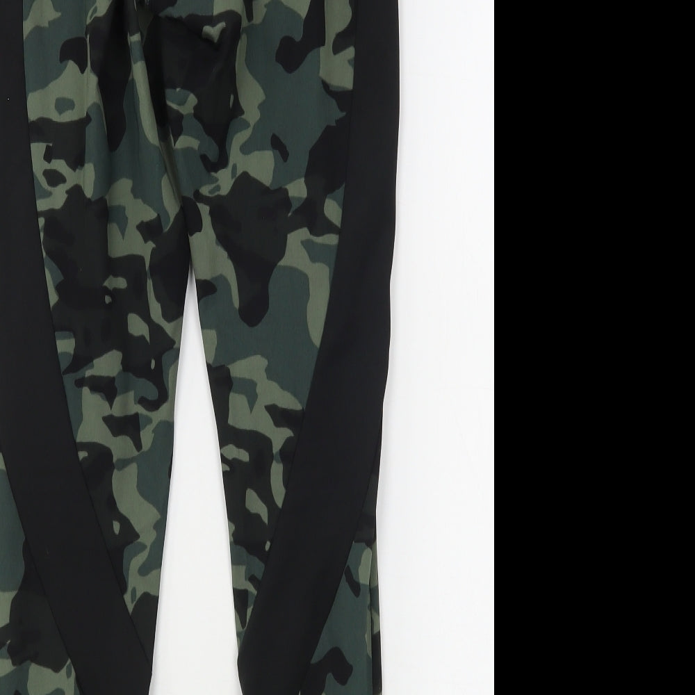 F&F Womens Green Camouflage Polyester Compression Leggings Size 12 L27 in Regular