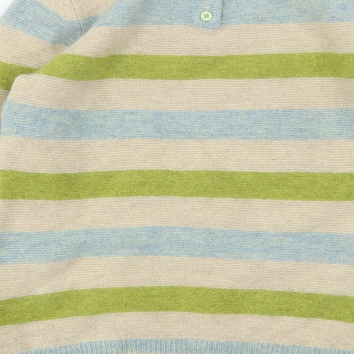 Kew  Womens Multicoloured Round Neck Striped Wool Pullover Jumper Size 12