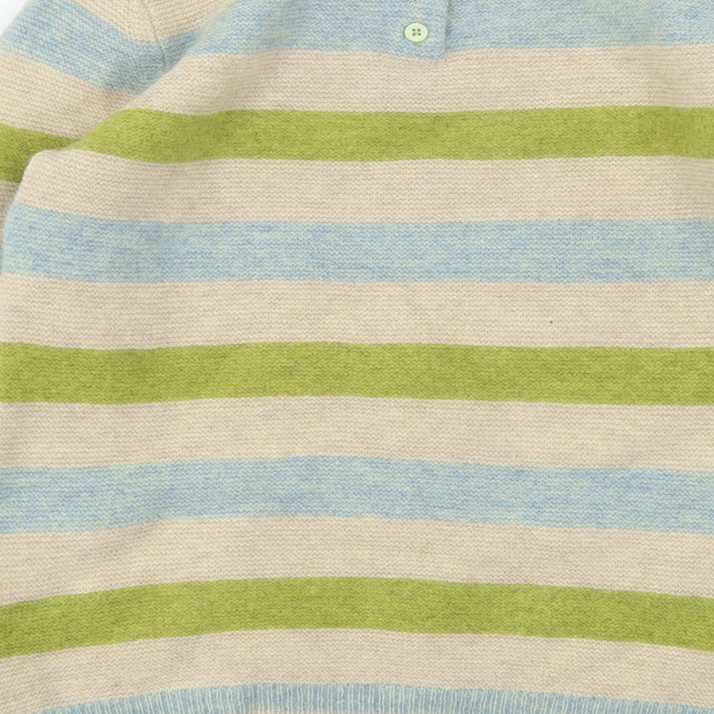 Kew  Womens Multicoloured Round Neck Striped Wool Pullover Jumper Size 12