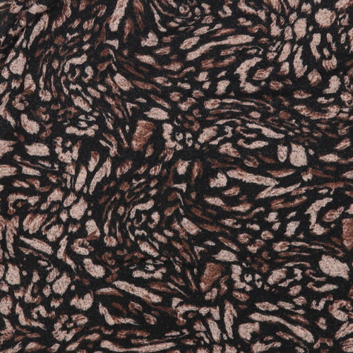 Dorothy Perkins Womens Brown Round Neck Animal Print Viscose Pullover Jumper Size 12