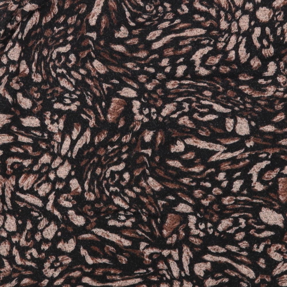 Dorothy Perkins Womens Brown Round Neck Animal Print Viscose Pullover Jumper Size 12
