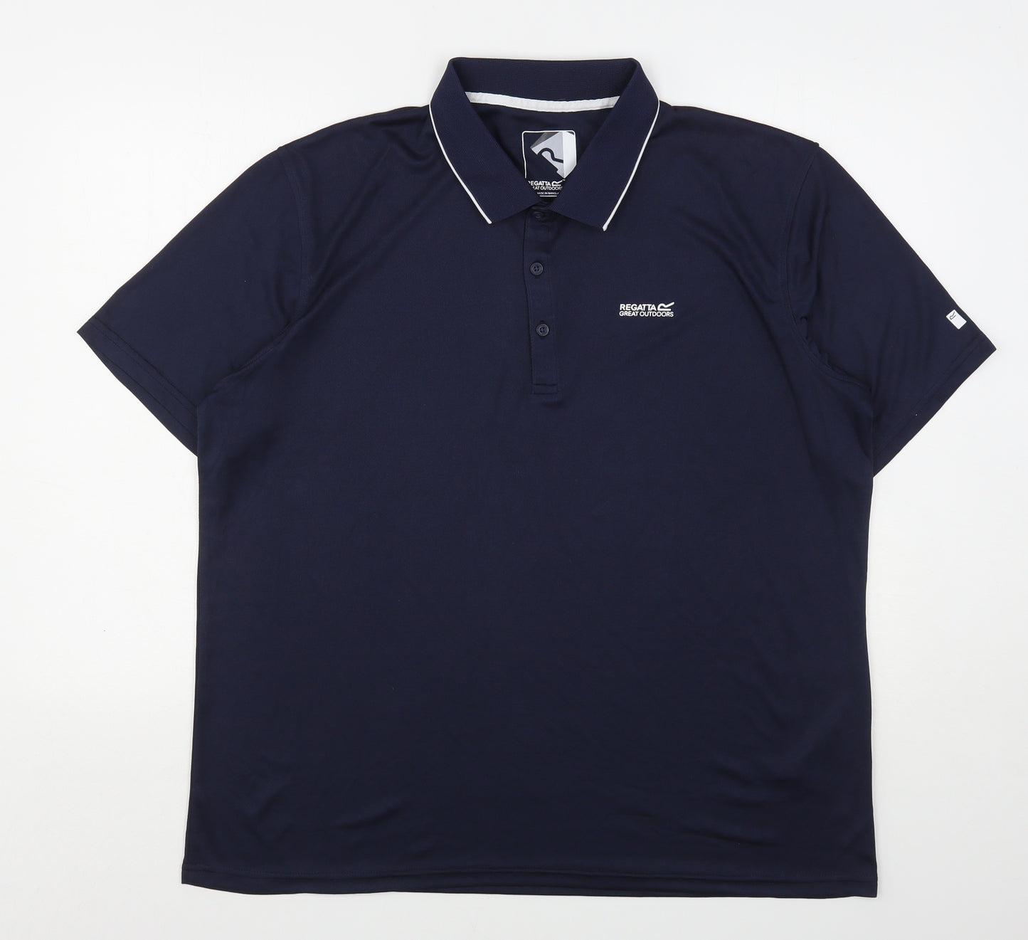 Regatta Mens Blue  Polyester  Polo Size 2XL Collared