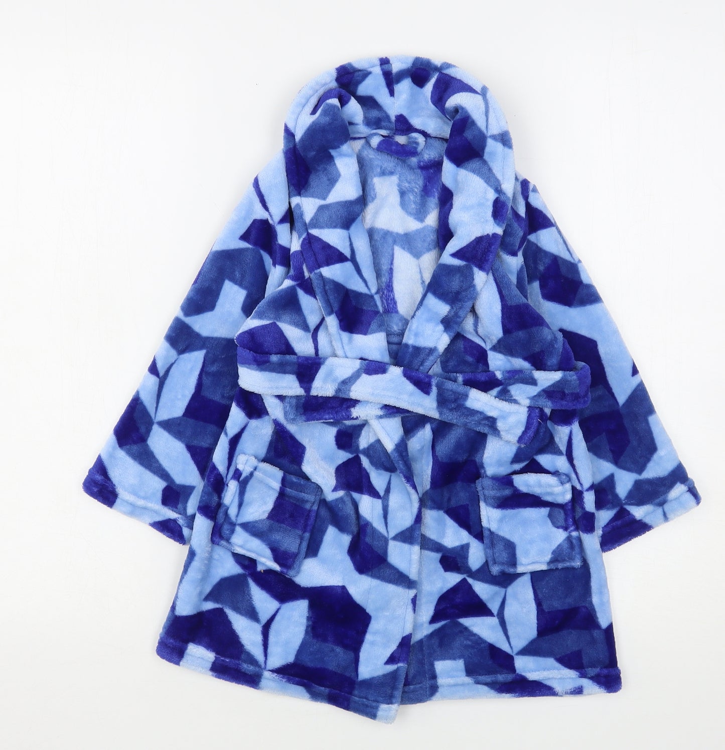 Dunnes Stores Boys Blue Geometric Polyester  Gown Size 2-3 Years  Tie