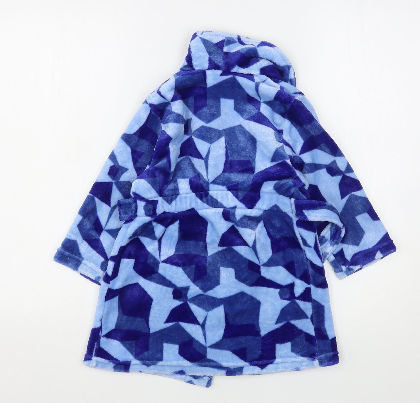 Dunnes Stores Boys Blue Geometric Polyester  Gown Size 2-3 Years  Tie