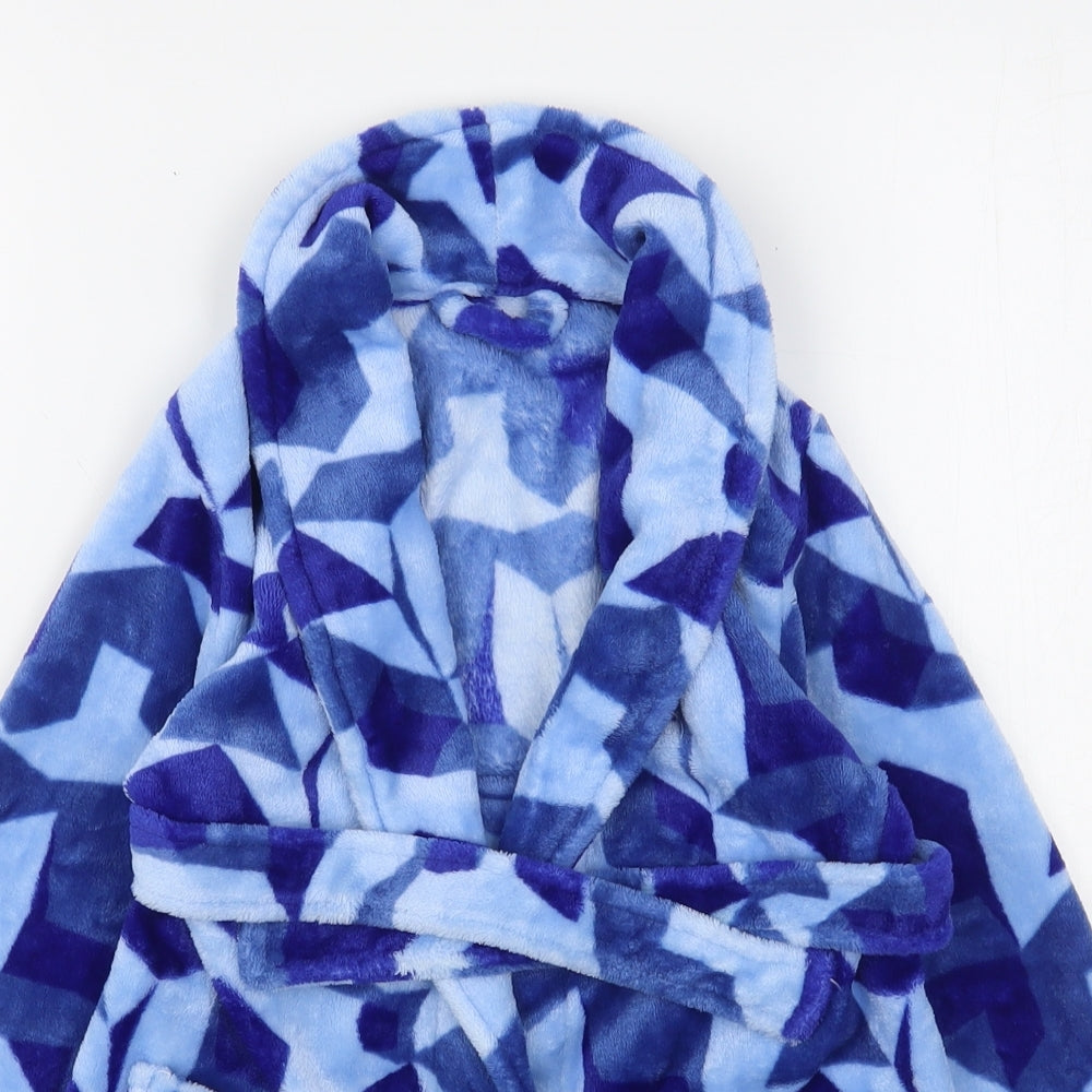 Dunnes Stores Boys Blue Geometric Polyester  Gown Size 2-3 Years  Tie