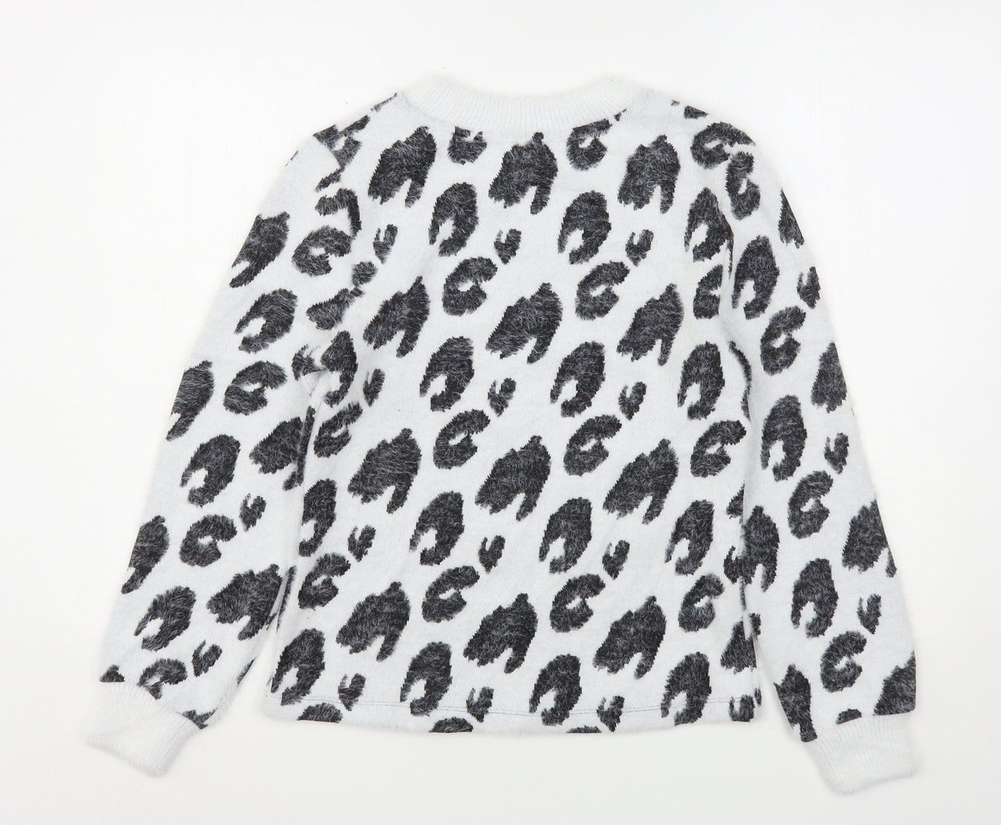 Marks and Spencer Womens Multicoloured Round Neck Animal Print Polyamide Pullover Jumper Size 6
