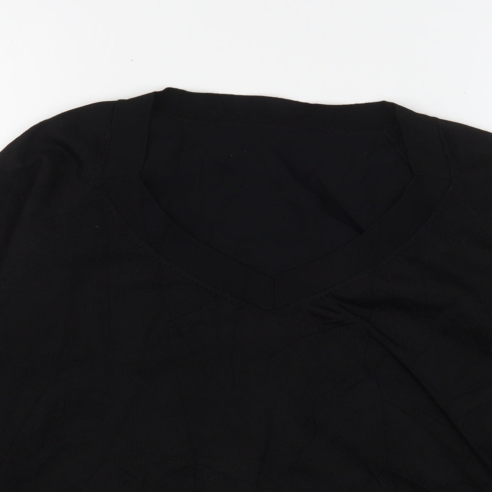 Preworn Womens Black V-Neck  Viscose Pullover Jumper Size XL