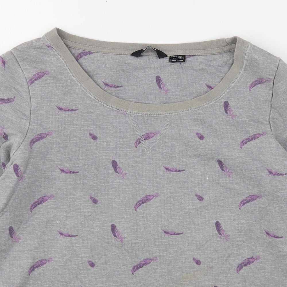ESMARA Womens Grey Geometric Cotton Pullover Sweatshirt Size 10