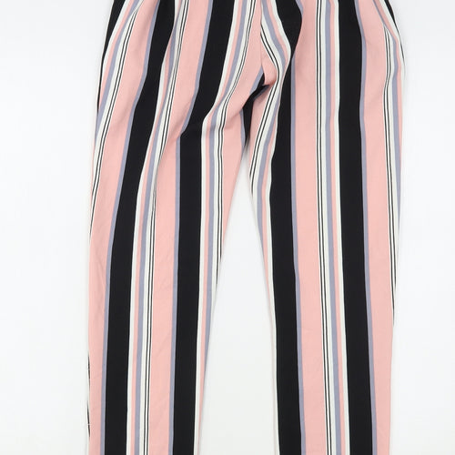 New Look Womens Multicoloured Striped Polyester Trousers  Size 8 L28 in Regular