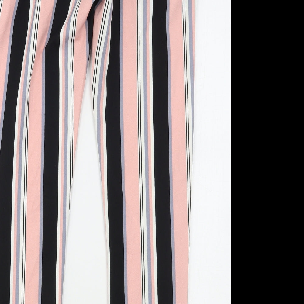New Look Womens Multicoloured Striped Polyester Trousers  Size 8 L28 in Regular